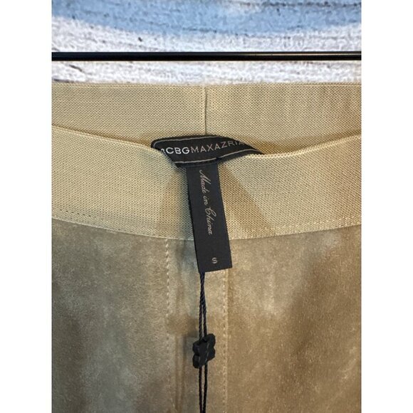 NWT BCBGMAXAZRIA Khaki Faux Suede & Twill Wilcox Pants Size S - Picture 4 of 4